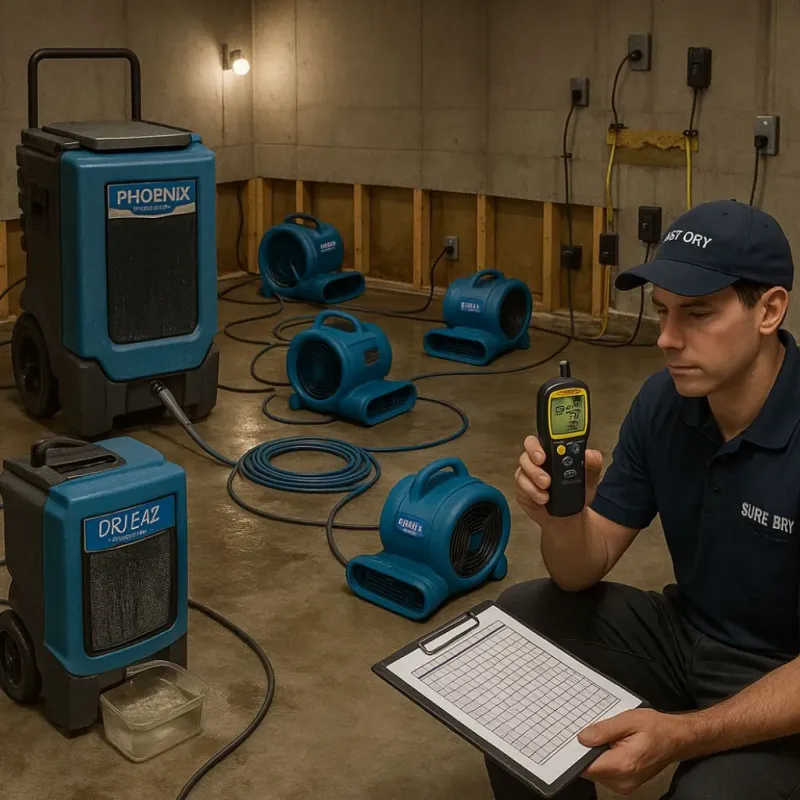 Structural Drying and Dehumidification process in Venango County, PA